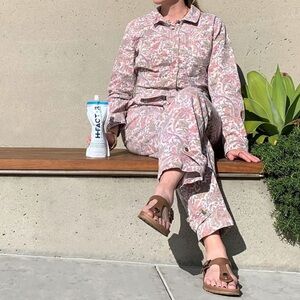 Anthropologie Pastel Paisley Denim Coveralls